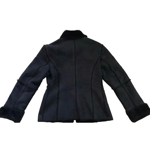 Max & Co Italy Womens Faux Suede Lined Jacket IT 40 US 6 Small S Medium M Black - Picture 6 of 14